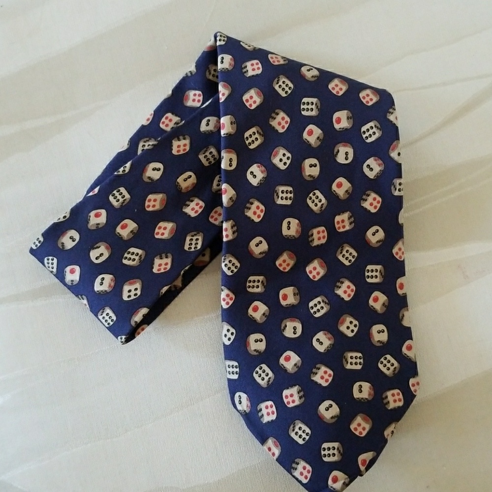 Gucci Novelty Craps Dice Die Tie Navy
